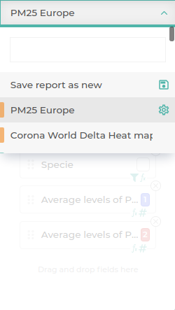 Reports Drop Down Menu